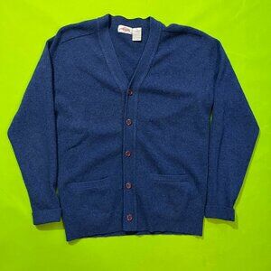 XL‎ Tall Vintage Picadilly Lambswool Navy Blue Cardigan